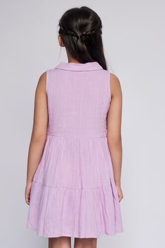4 - Lilac Self Design Flounce Dress, image 4