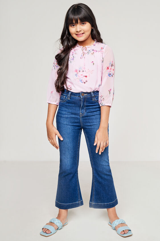 Pink And Red Floral Straight Top, Pink, image 1