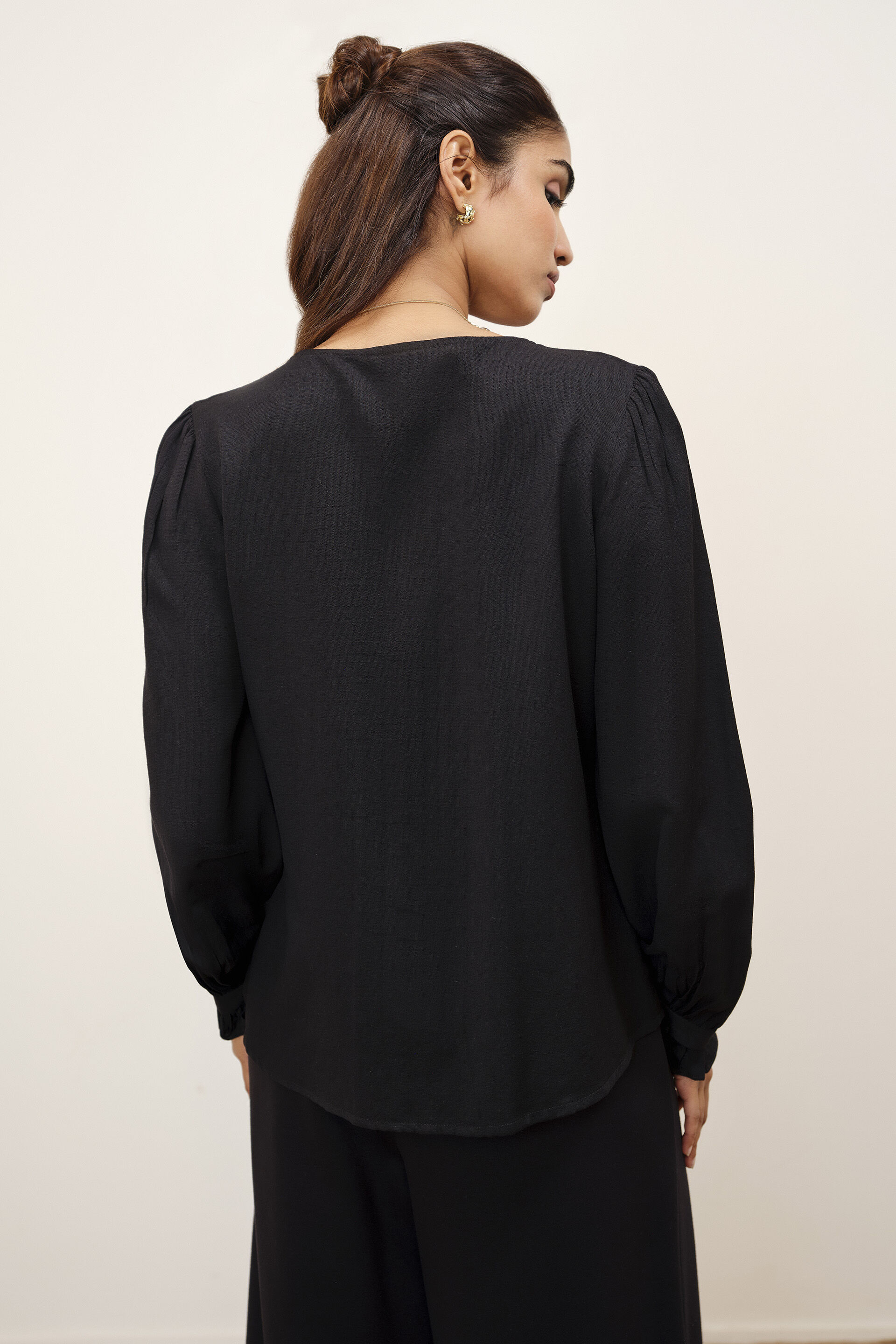 Tarin Black Frill Top, Black, image 6
