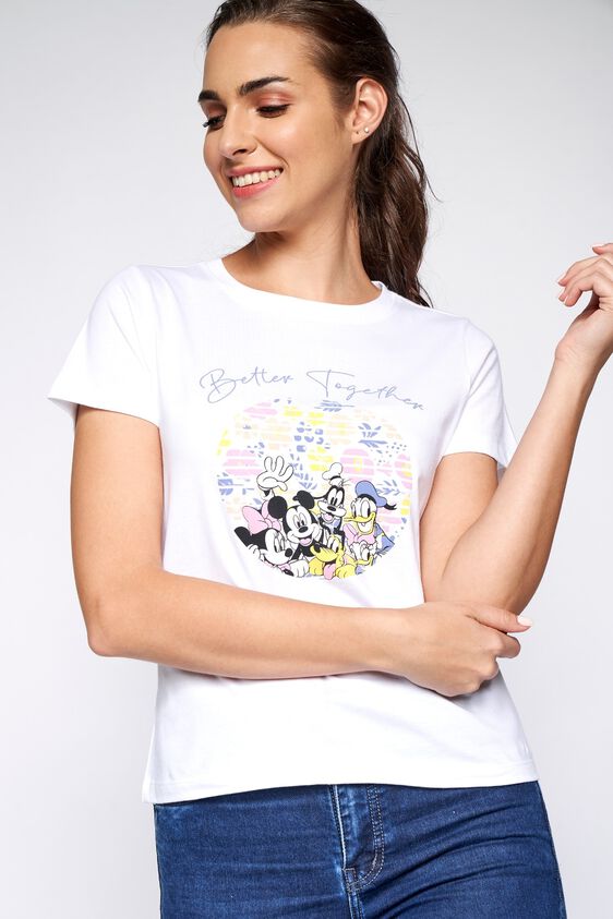 1 - White Graphic Straight Top, image 1