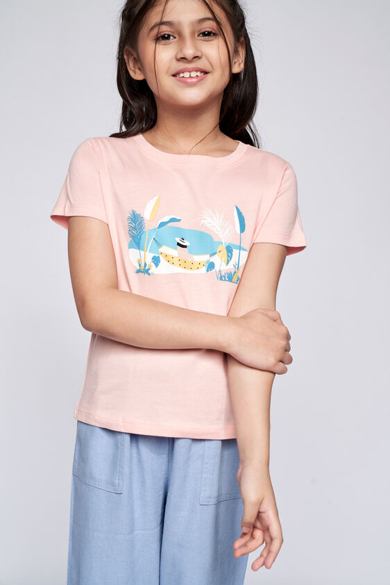 3 - Peach Graphic Straight Top, image 3