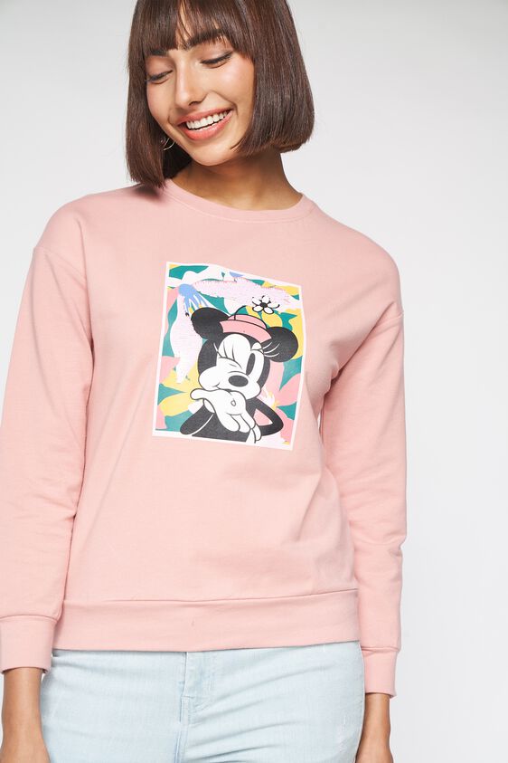 1 - Pink Solid Sweater Top, image 1