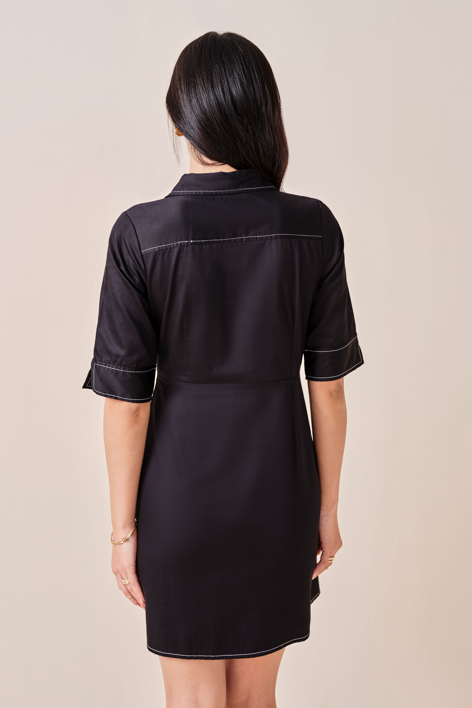 Midnight Cotton Dress, Black, image 5