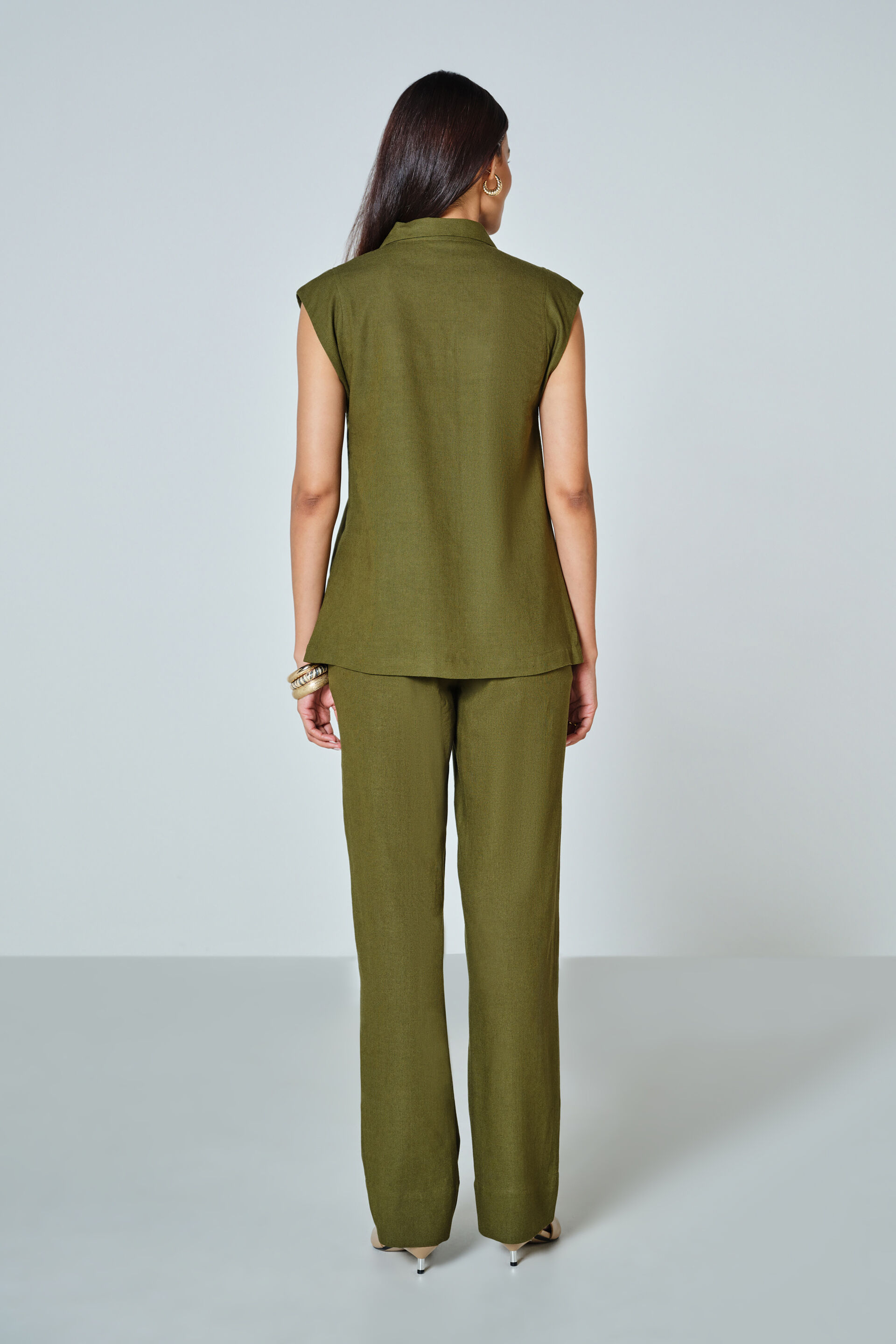 Camille Co-ord Set, Olive, image 5