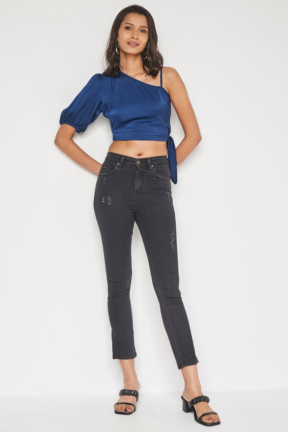 Navy Solid Straight Top, Navy Blue, image 3