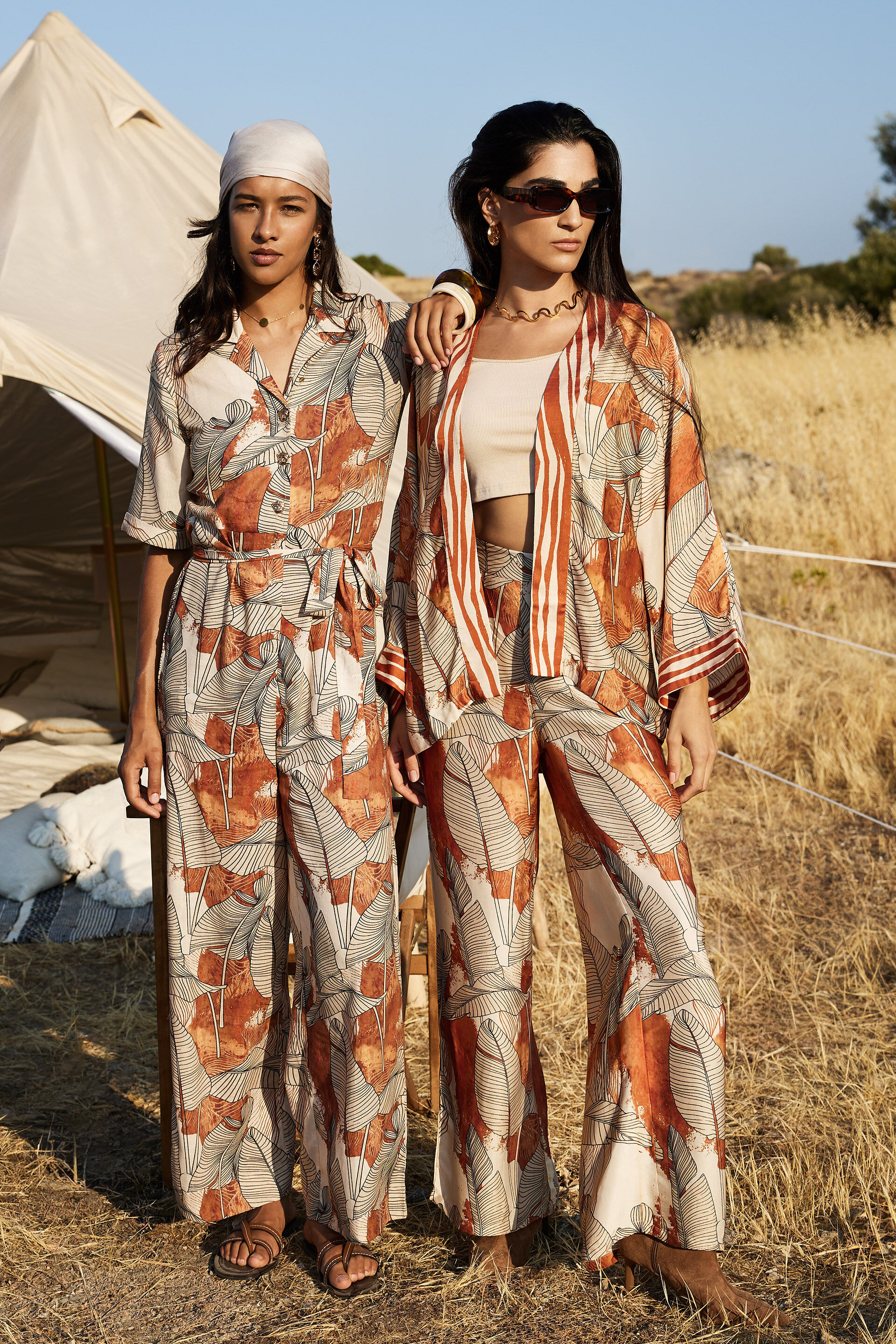 Sienna Printed Jumpsuit, Orange, image 5