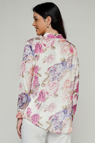 Peach Floral Straight Top, Peach, image 4