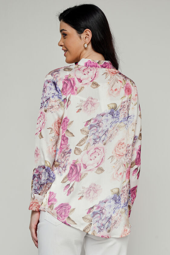 Peach Floral Straight Top, Peach, image 4
