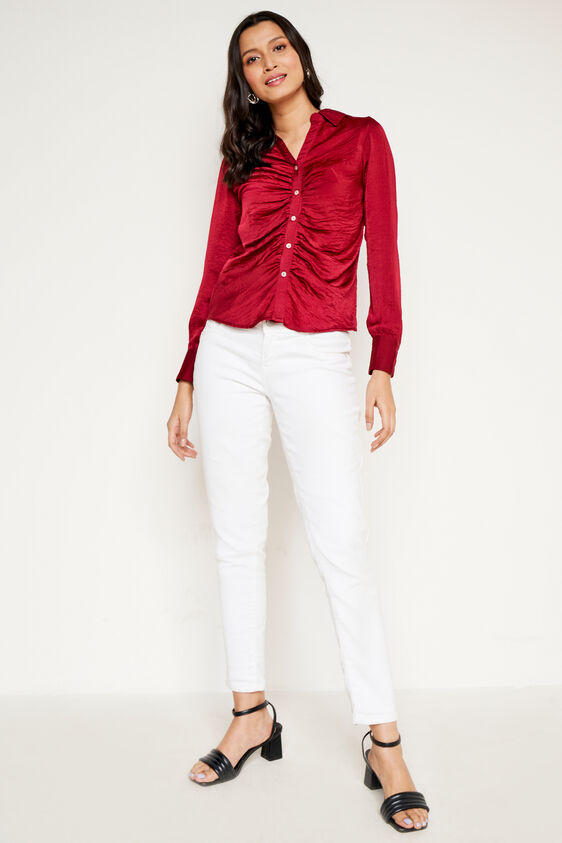 Solid Straight Top, Wine, image 3