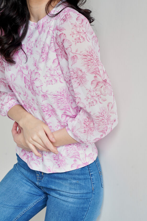 Pink Floral Top, Pink, image 5