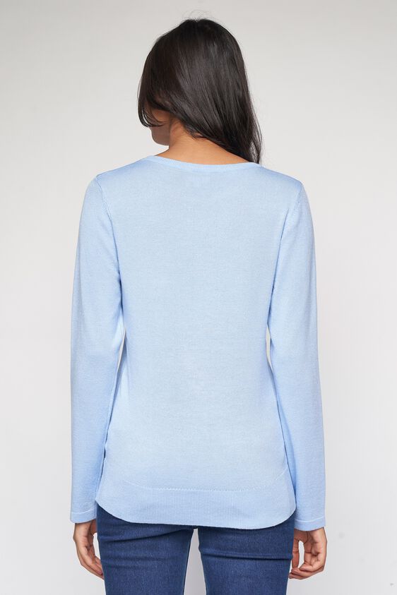 5 - Powder Blue Self Design Sweater Top, image 5