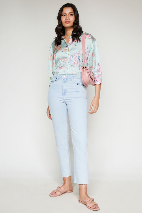 Light Blue Solid Straight Bottom, Blue, image 1
