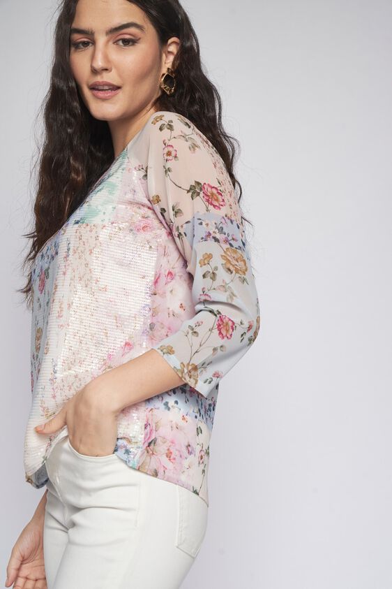 2 - Multi Floral Curved Top, image 2