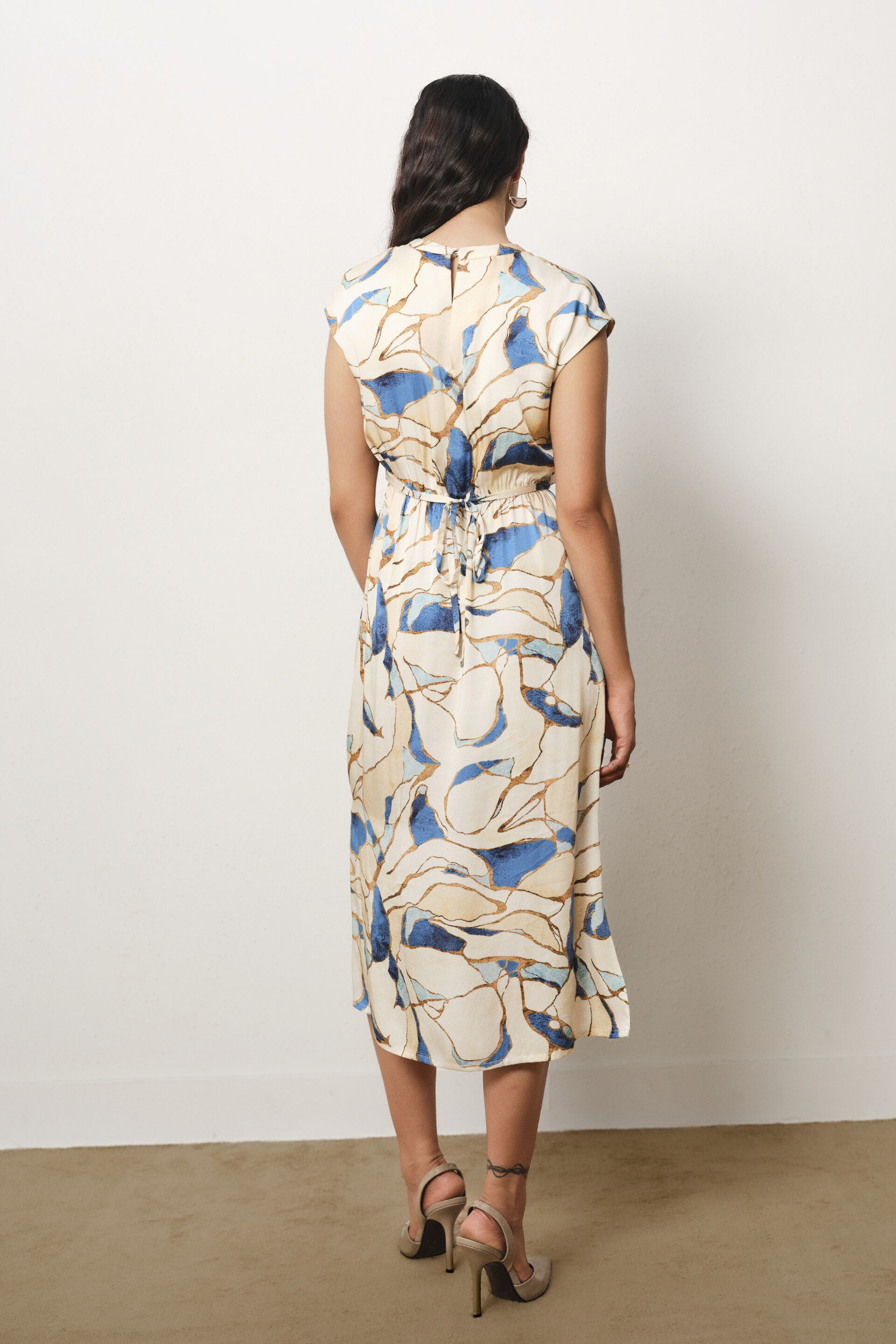 Printed Modal Dress in White, Multi Color, image 6