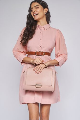 1 - Peach Solid Straight Dress, image 1