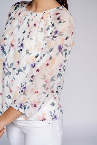 6 - White Floral Curved Top, image 6