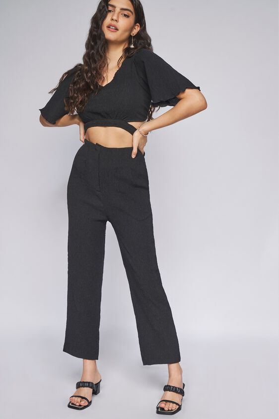 2 - Black Solid Cropped Set, image 2