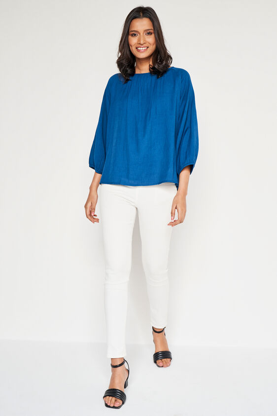 Straight Regular Top, Aqua, image 1