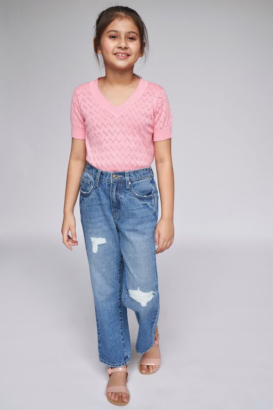 6 - Pink Self Design Straight Top, image 6