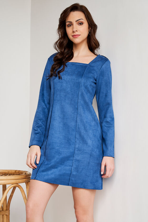 Teal Solid Straight Dress, Teal, image 1