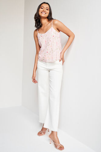 Pink Straight Floral Top, Pink, image 1