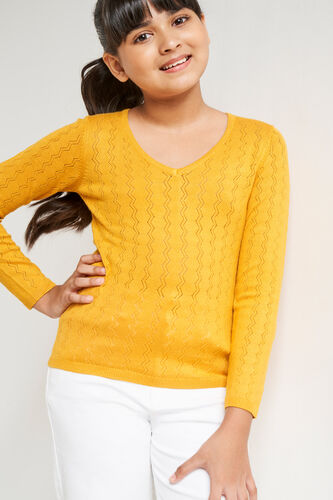 Yellow Solid Straight Top, Yellow, image 5