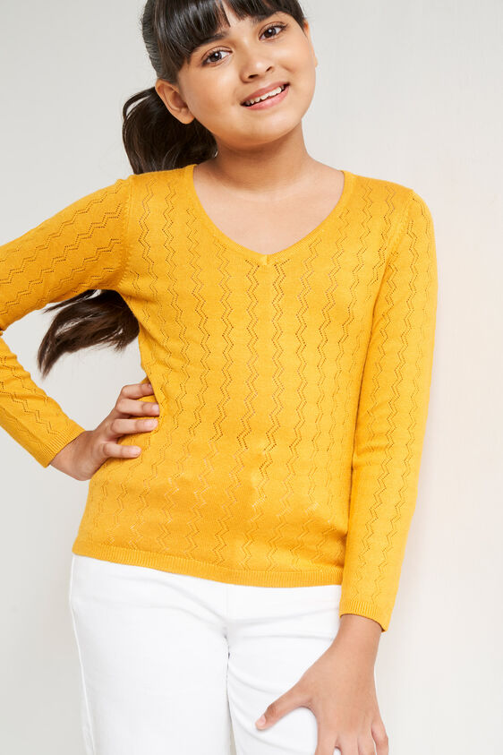 Yellow Solid Straight Top, Yellow, image 5