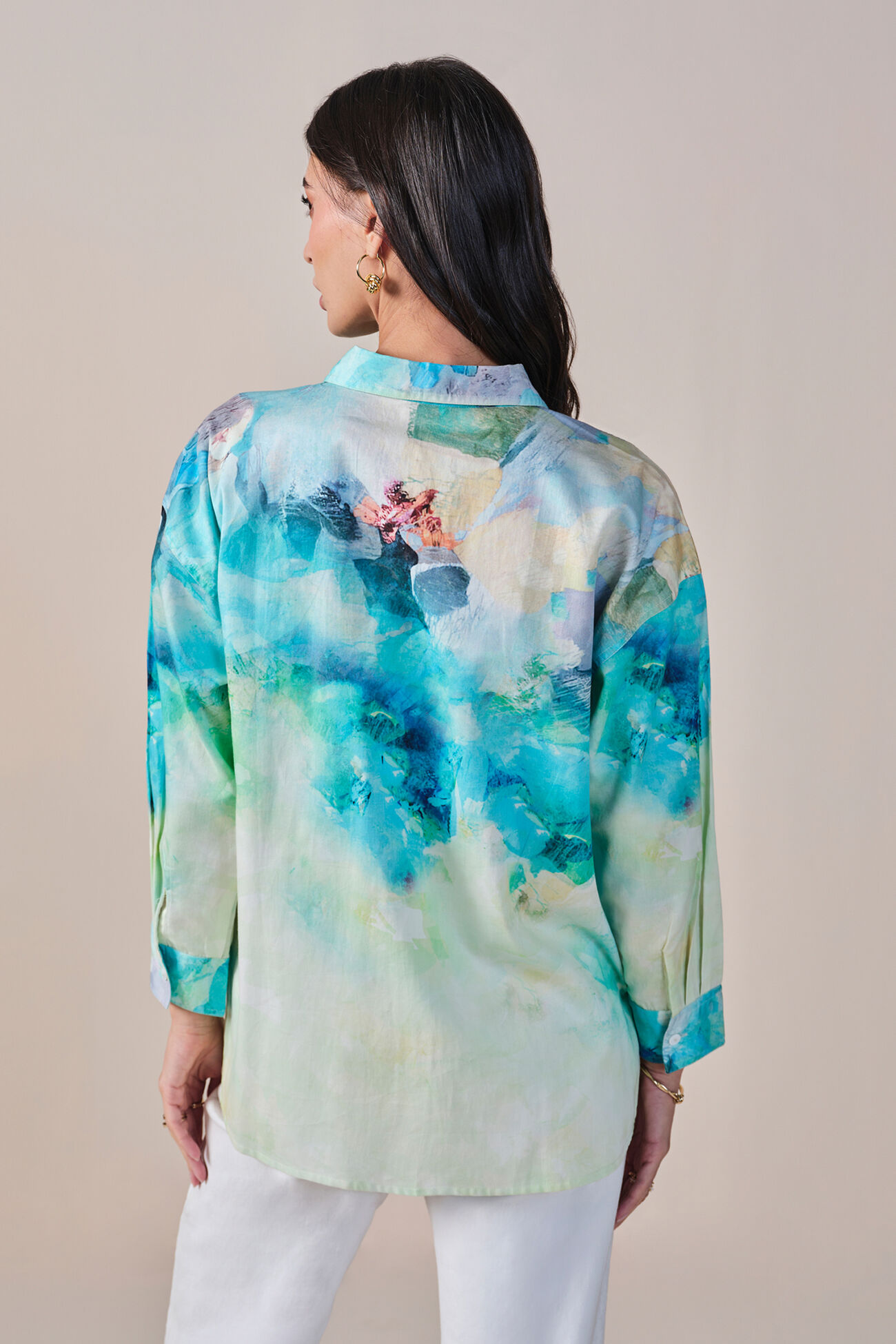 Ocean Rhythm Cotton Shirt, Multi Color, image 4