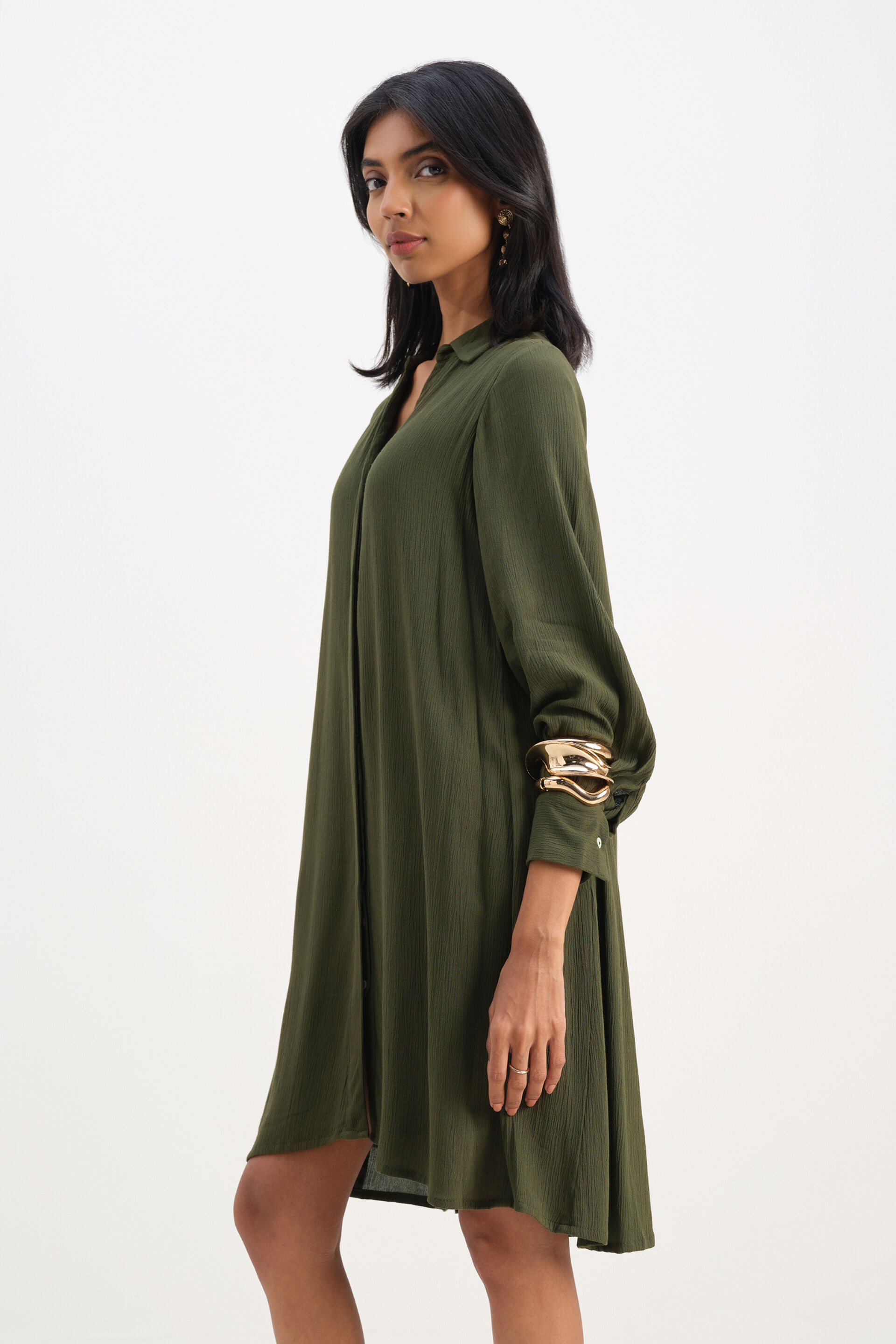 Olive Forest Trail Dress, Olive, image 2