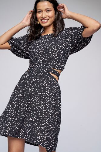 3 - Black Polka Dots Cut Out Dress, image 3