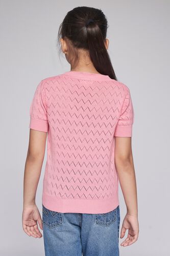 5 - Pink Self Design Straight Top, image 5