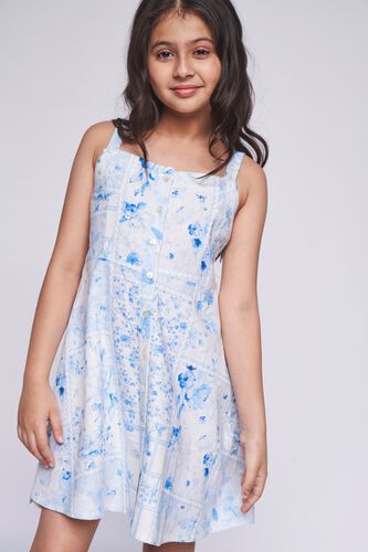 3 - Blue Floral Flared Dress, image 3