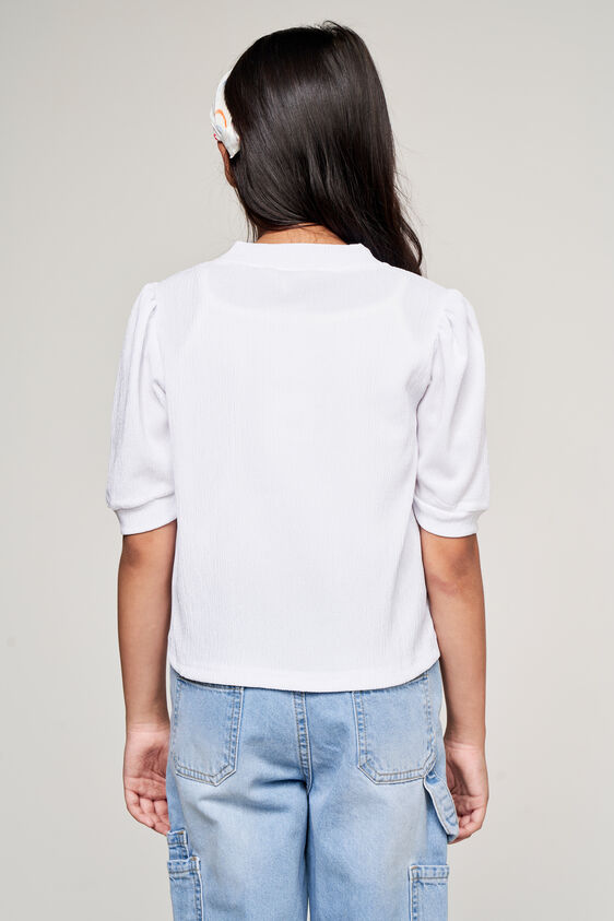 Solid Slip-On Straight Top, White, image 5