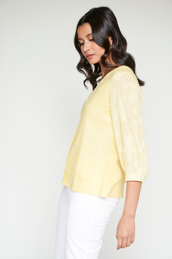 Yellow Linen Top, Yellow, image 4