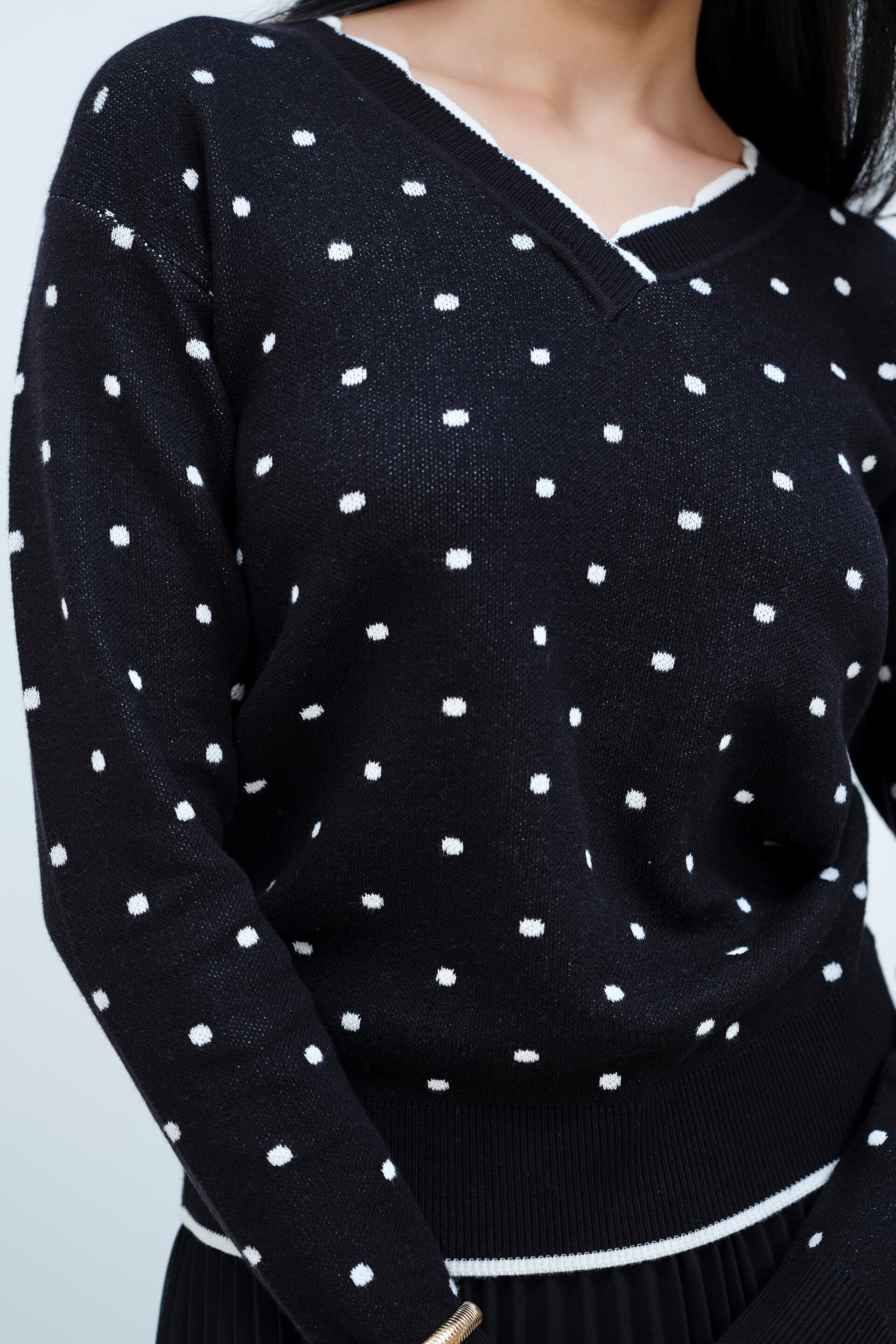 Polka Story Sweater, Black, image 5