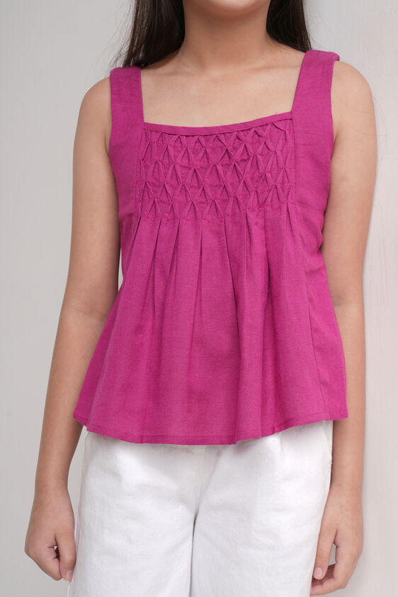 Magenta Sleeveless Flared Top, Magenta, image 5