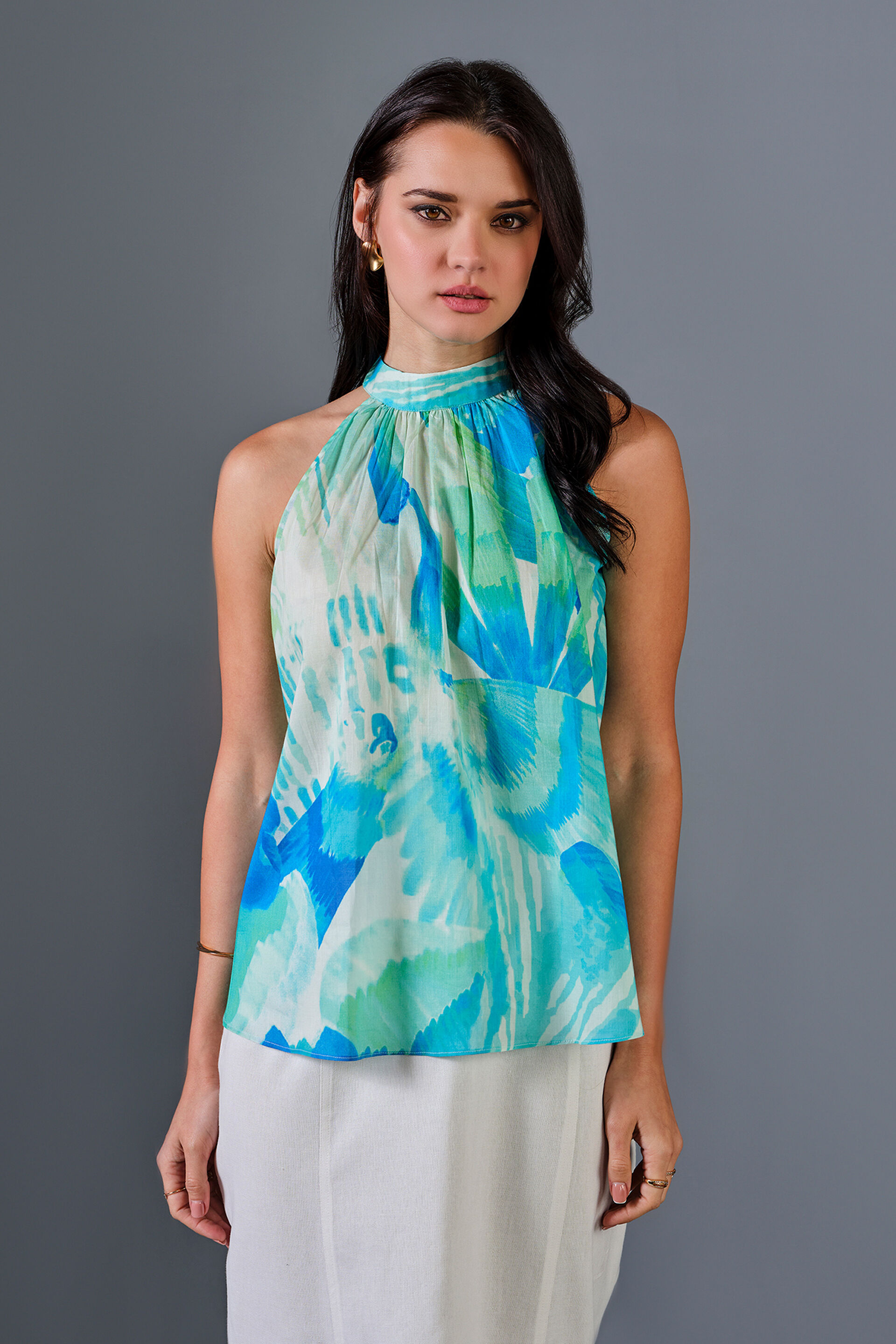 High Tea Cotton Top, Blue, image 1