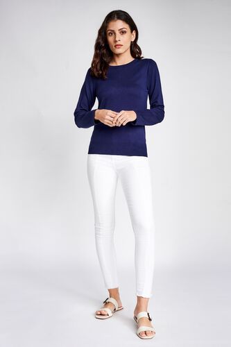 5 - Blue Round Neck Sweater Top, image 5