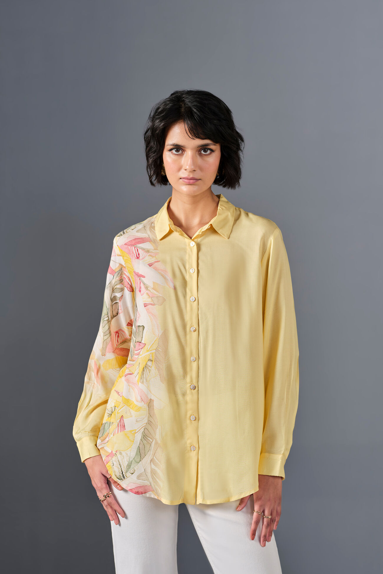 Summer Garden Modal Shirt, Yellow, image 1