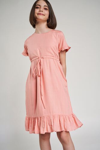 6 - Pink Floral Printed Fit And Flare Dress, image 6