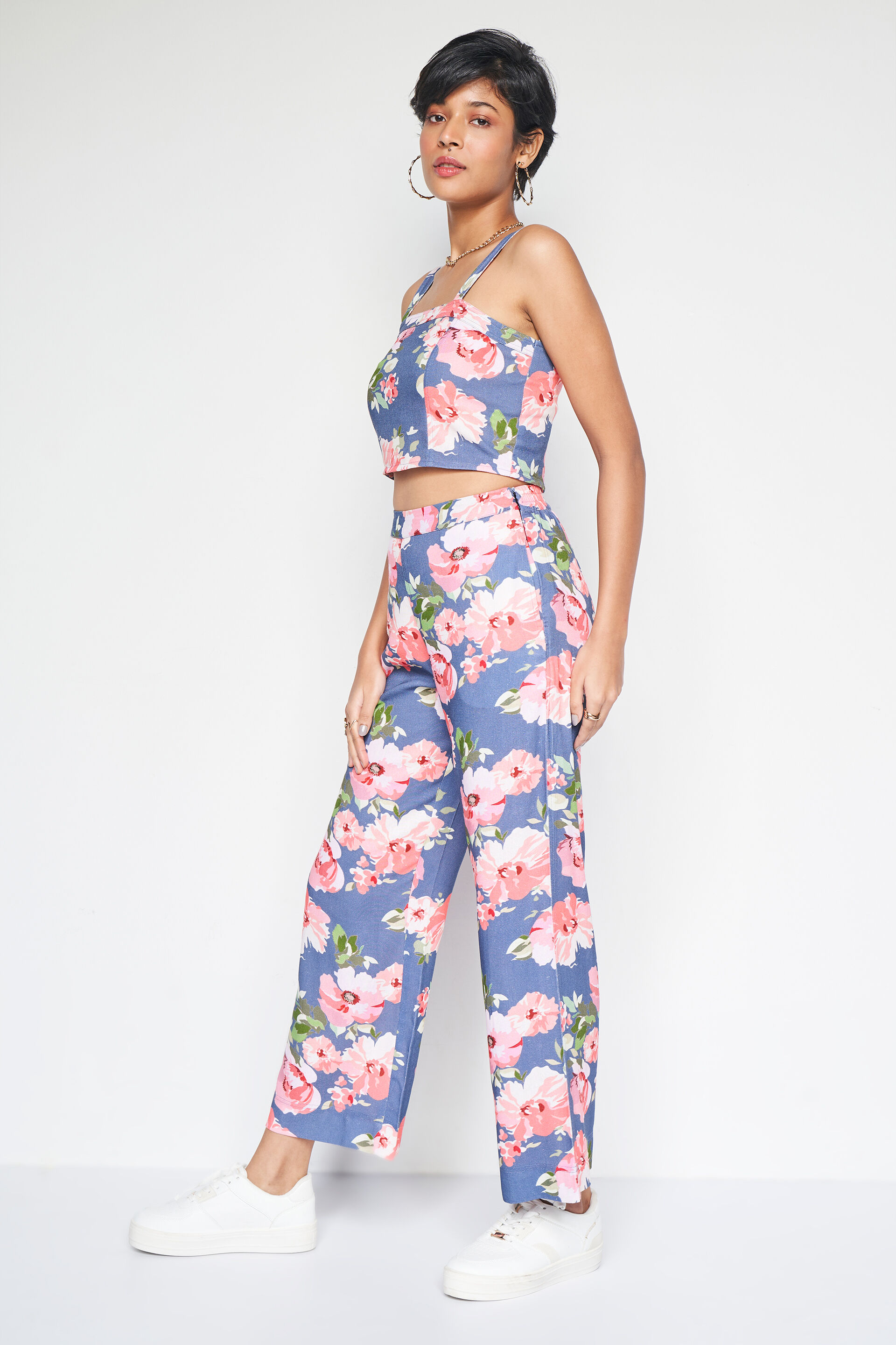 Floral Flourish Co-ords Set, Indigo Blue, image 3