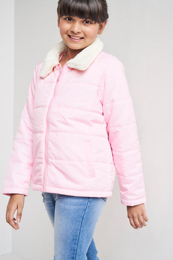 Pink Solid Straight Jacket, Pink, image 4