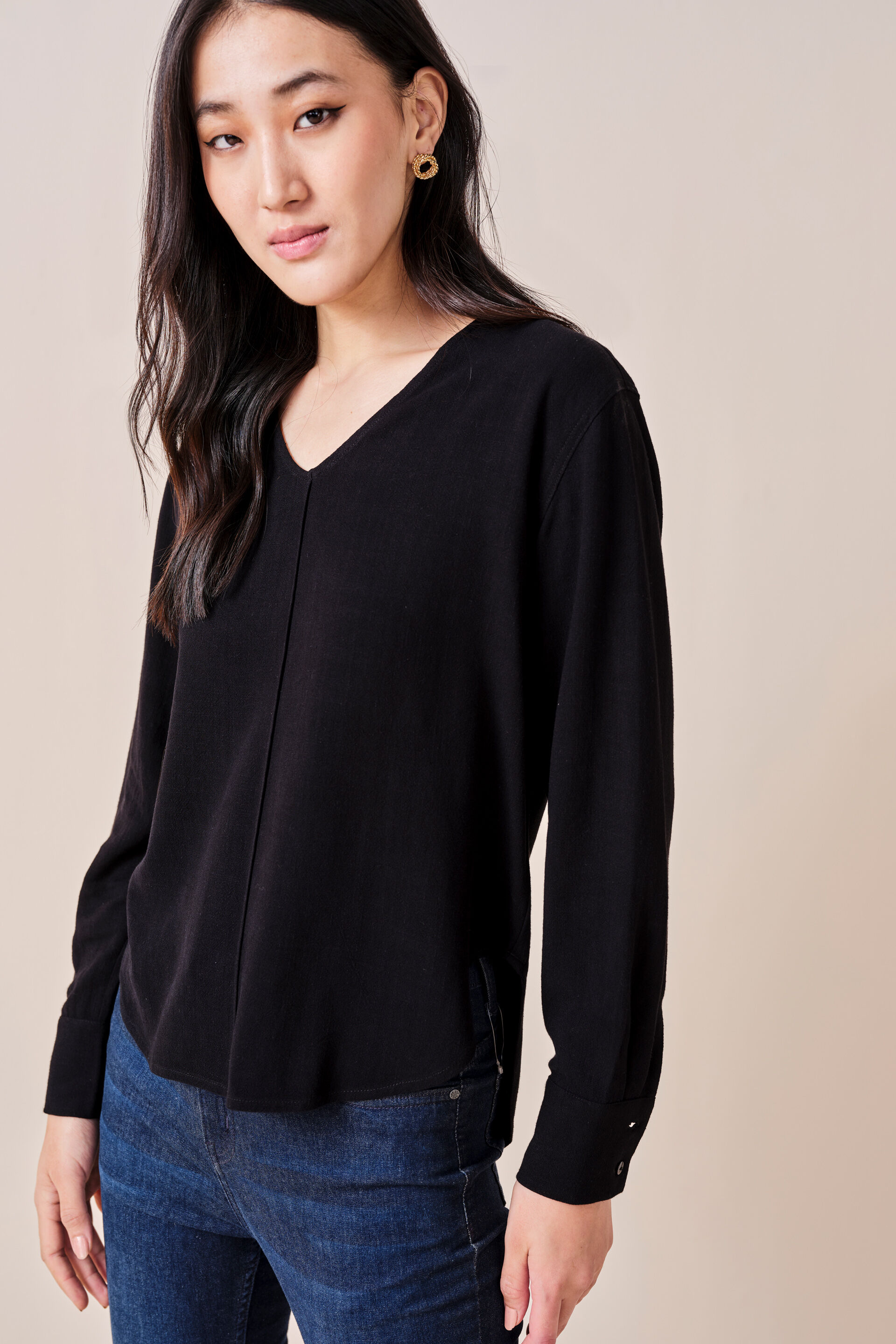 Reyna Rayon-blend Top, Black, image 7