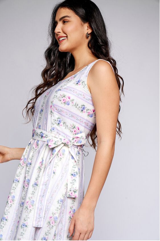 5 - White Floral Straight Dress, image 5