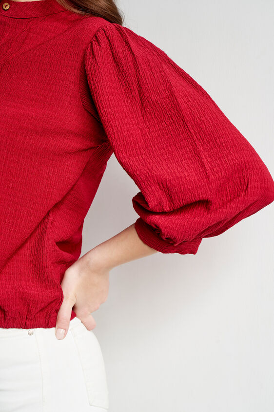 Maroon Solid Straight Top, Maroon, image 6