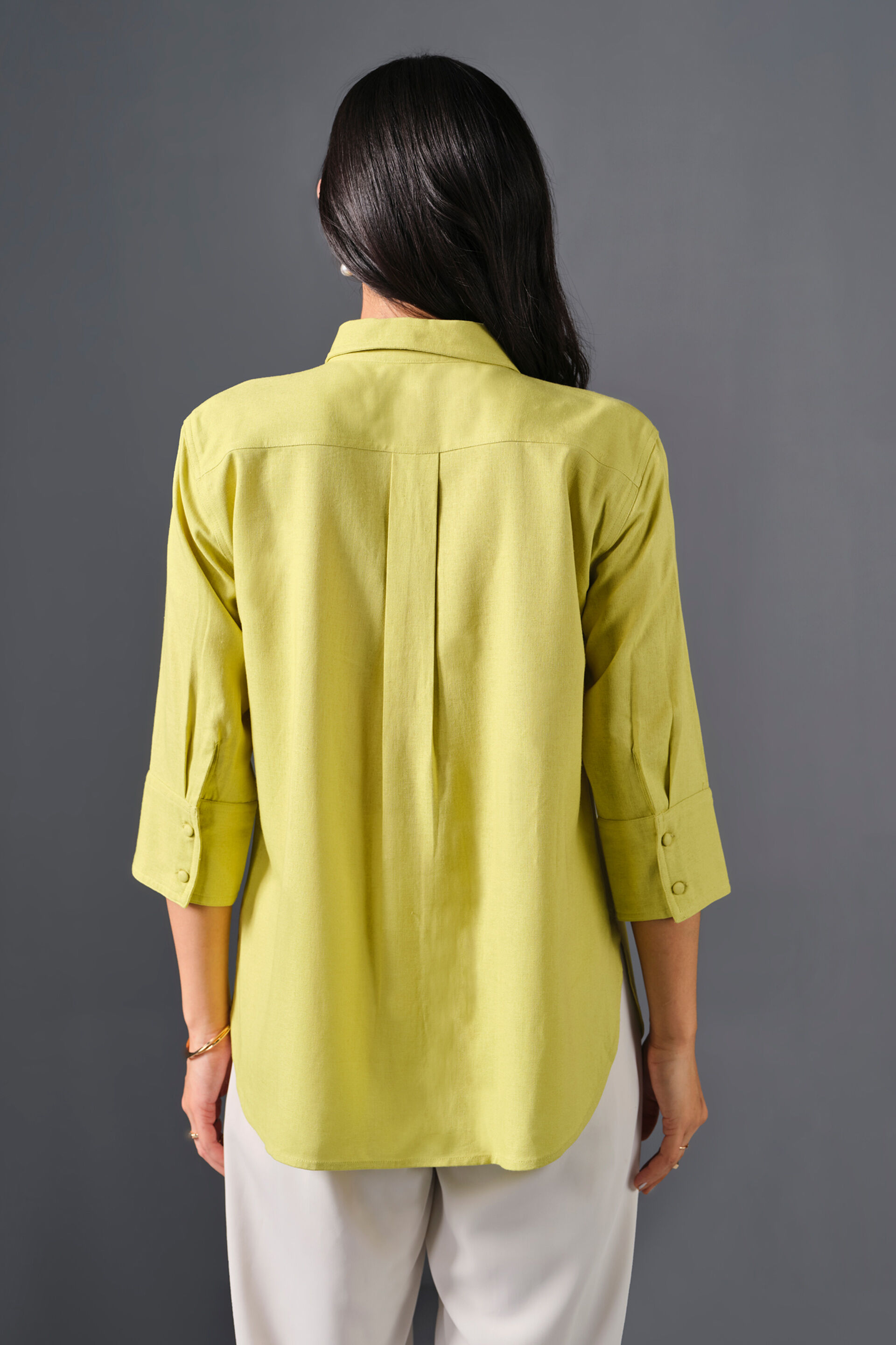 Keep It Neutral Viscose Blend Shirt, Green, image 6