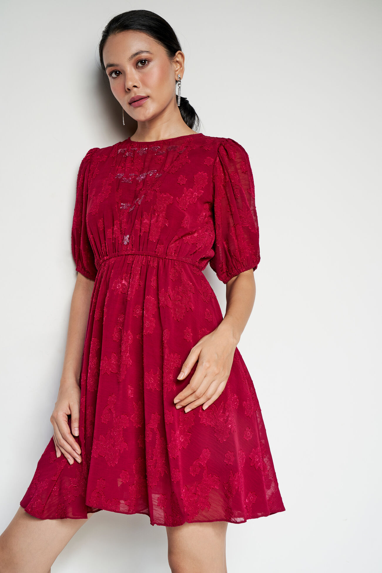 Cranberry Core Dress, Maroon, image 1