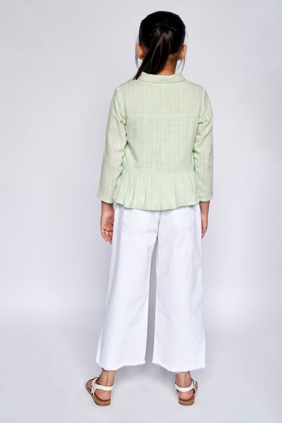 5 - Lime Green Self Design Flounce Top, image 5