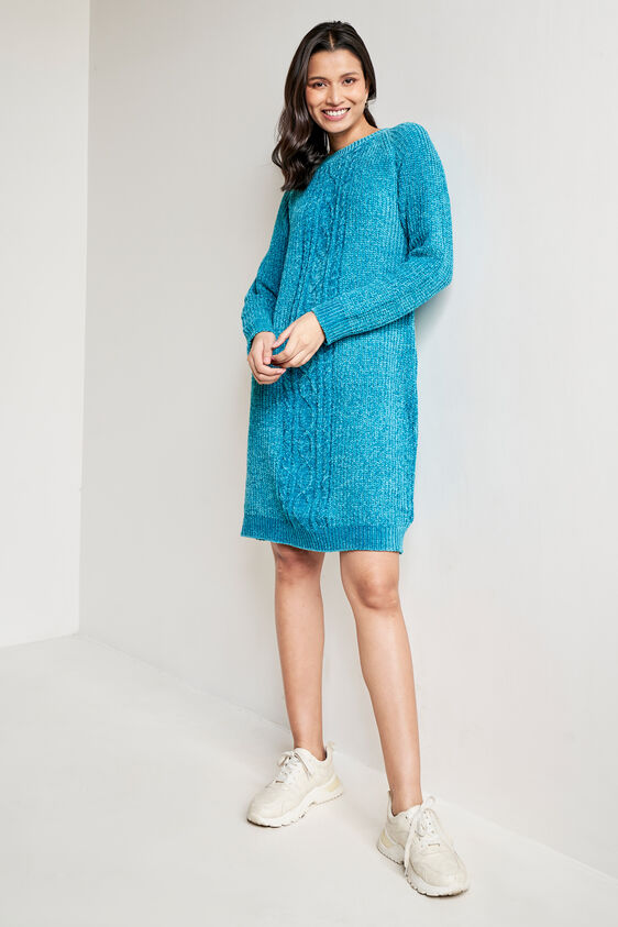 Teal Solid Straight Dress, Teal, image 1