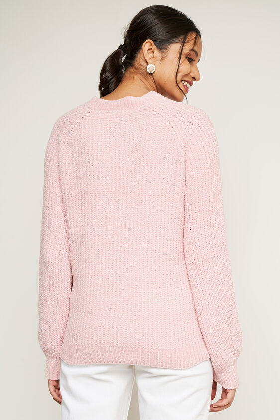 Pink Self Design Straight Top, Pink, image 2